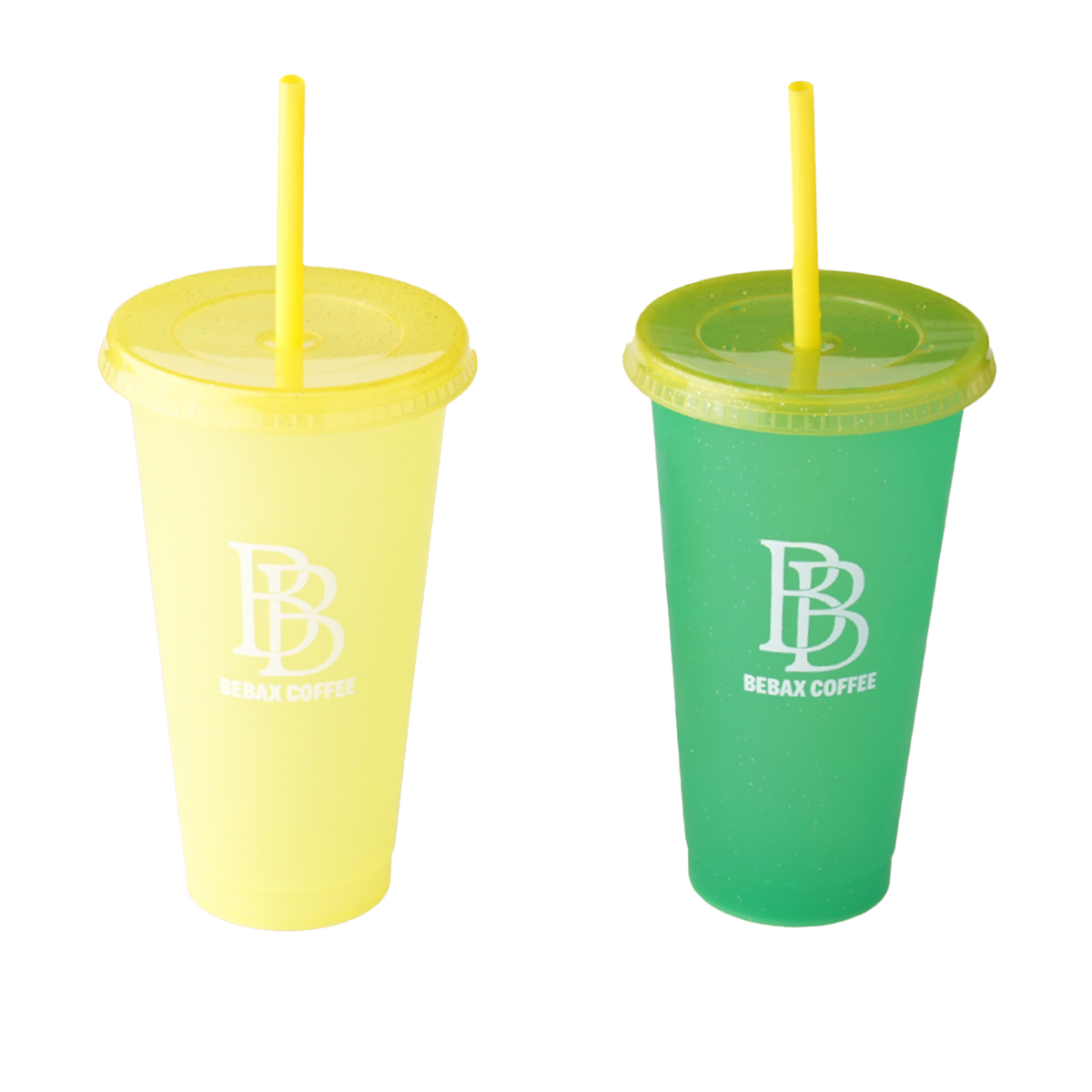 Bebax Color Changing Cups, Reusable Plastic Tumblers with Lids & Straws